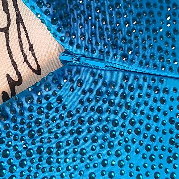 Sherri Hill 54156 Peacock rhinestone prom pageant plunge fit and flare dress - Picture 9 of 11